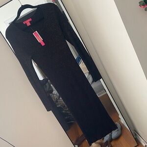 Catherine Malandrino multicolor metallic knit Black Midi Dress